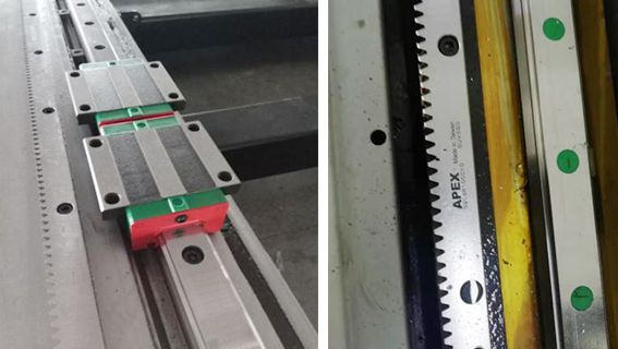 Зубчатая передача по осям X и Y - реечная система передачи